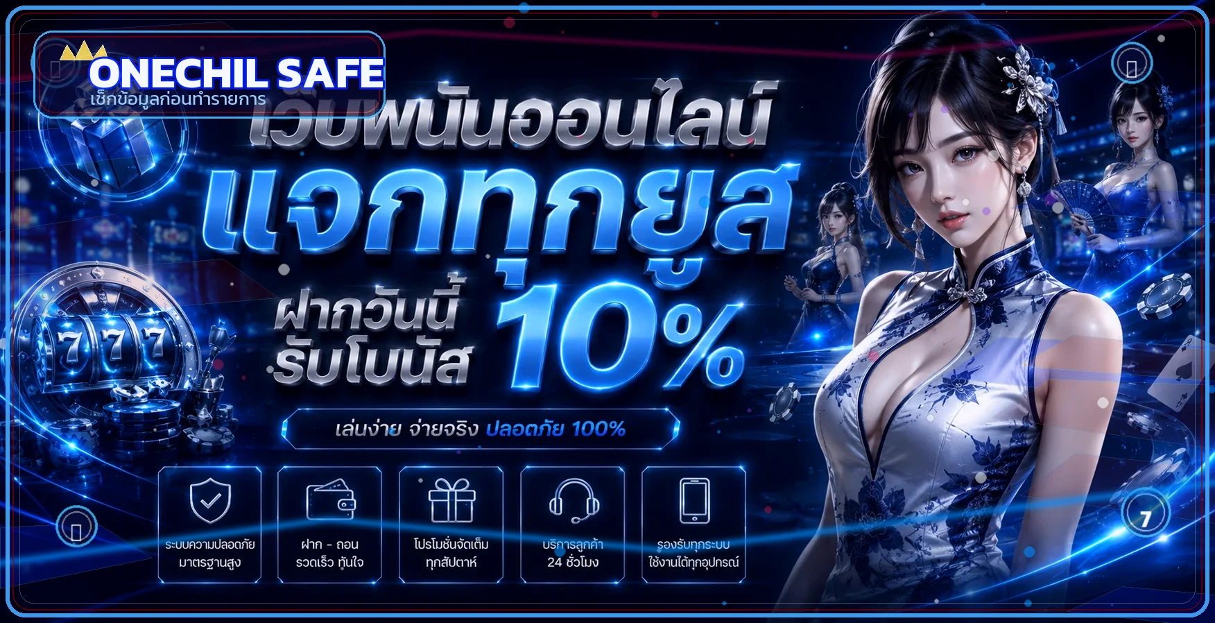 ภาพ ONECHIL SAFE สื่อถึงการตรวจบัญชีและธุรกรรมอย่างปลอดภัย